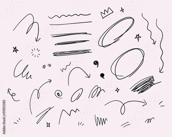 Obraz set of hand drawn illustrations