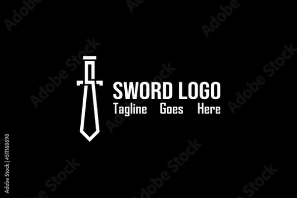 Fototapeta Vector logo element with illustration of a sword with initials S.
Usable for general corporate brands