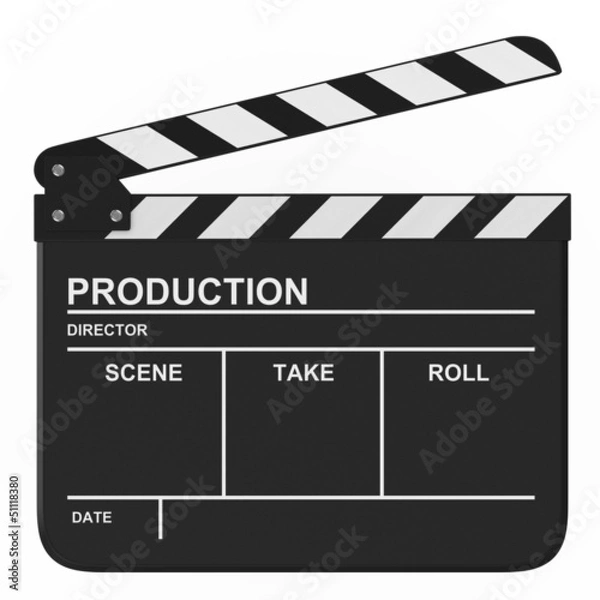 Obraz Clapper board on white background