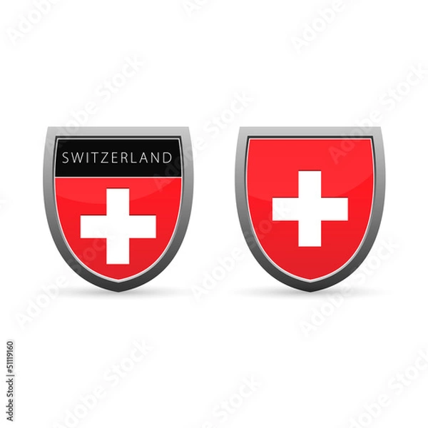 Fototapeta Swiss flag emblem