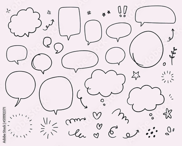 Obraz hand drawn speech bubbles