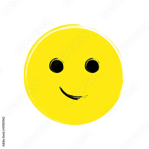 Obraz Yellow smiley on white background. cartoon character illustration. Vector illustration. stock image.