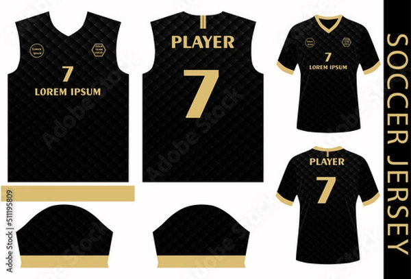 Obraz soccer jersey design template with pattern and mockup