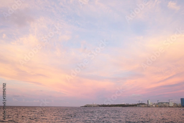 Obraz 海と夕焼けの空