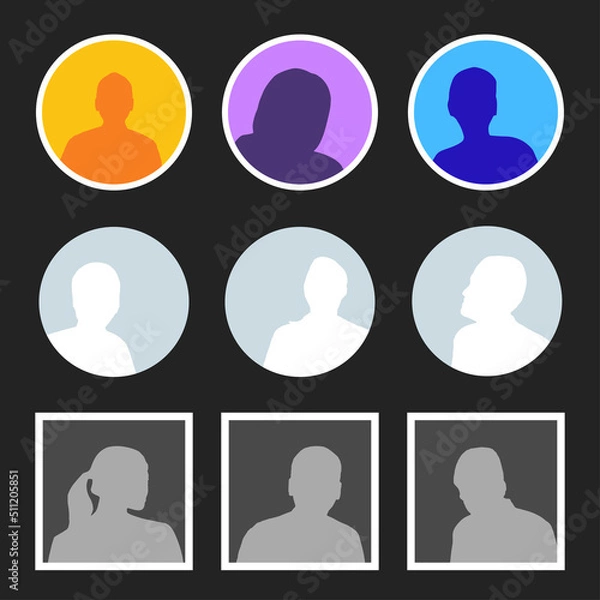 Fototapeta Modern Set Of Different Avatars Silhouette