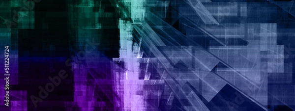 Fototapeta Abstract glitch art background image.