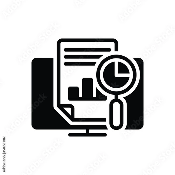 Fototapeta Black solid icon for analyzed