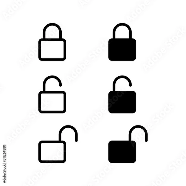 Obraz Lock and unlock icon set