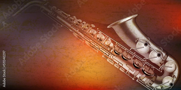 Obraz abstract background with saxophone on brown