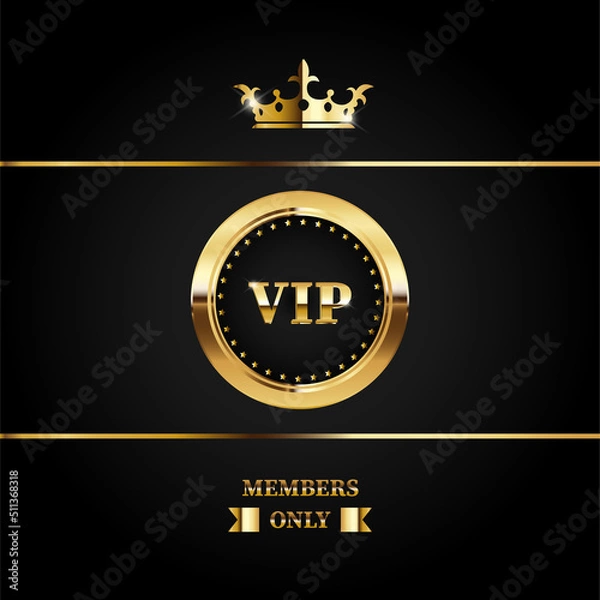 Obraz Premium VIP banner with gold elements and crown