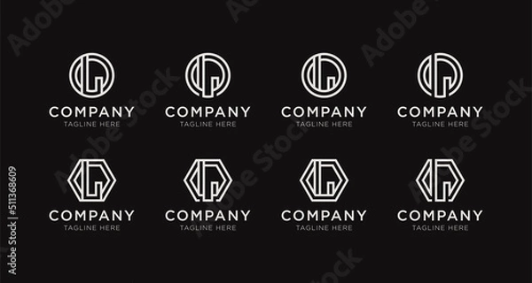 Fototapeta Set of letter L monogram logo design bundle. The logo can be used for any company business