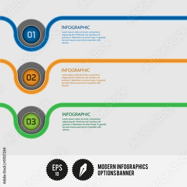 Fototapeta Modern RIbbon Workflow Options Banner