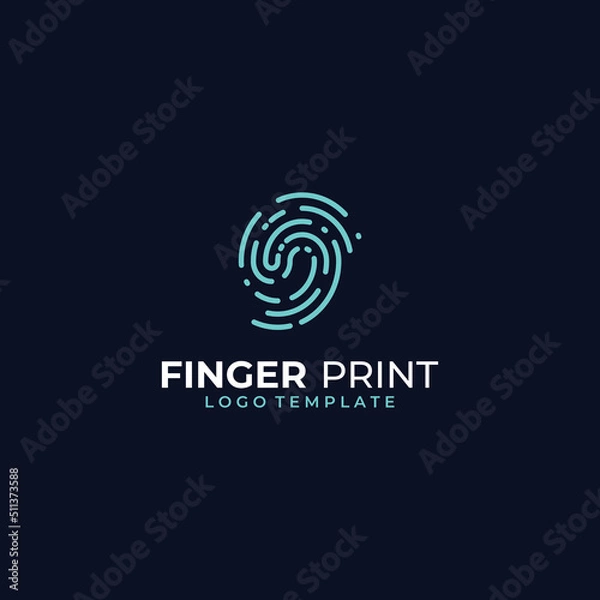 Fototapeta Fingerprint logo,fingerprint scan logo for business card identity.Logo design vector illustration templates and icons.