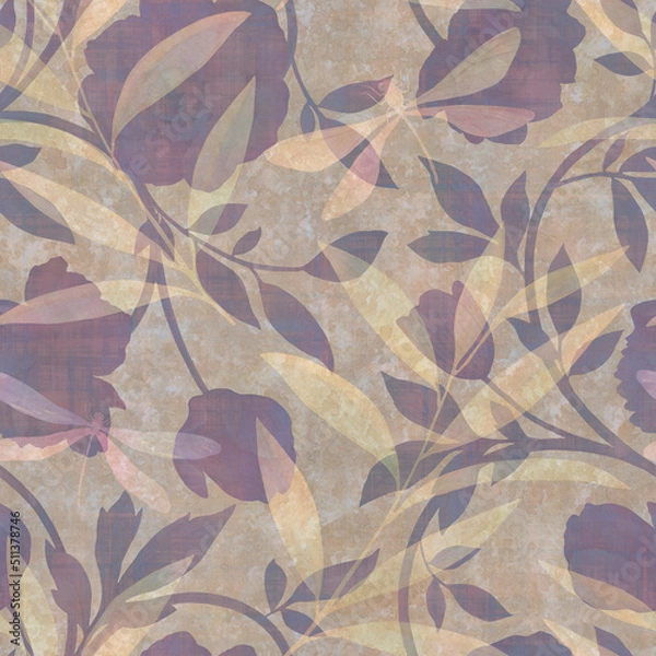 Obraz Seamless botanical pattern. Abstract floral pattern.