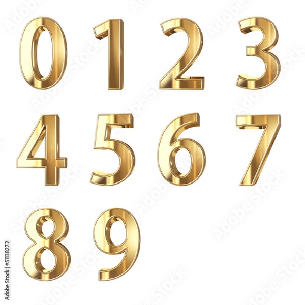 Obraz golden numbers isolated with clippign path