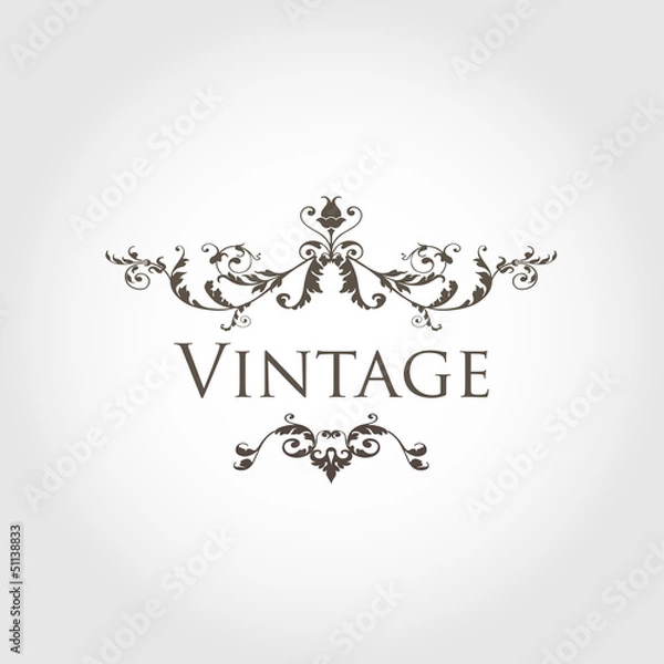 Obraz Vintage vector floral frame
