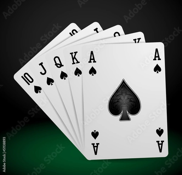 Obraz royal flush playing cards