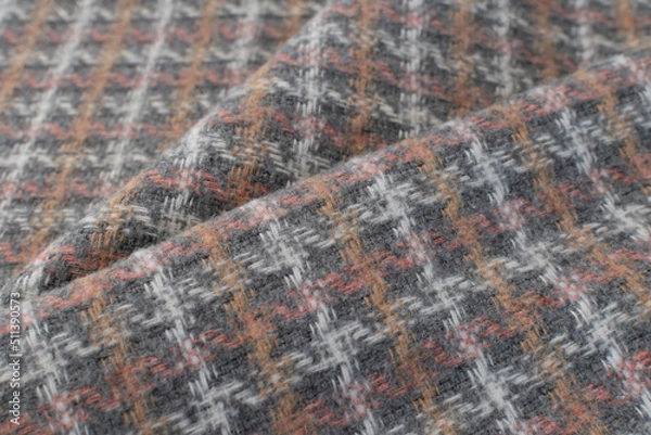 Obraz woolen textile - brown checkered tweed design