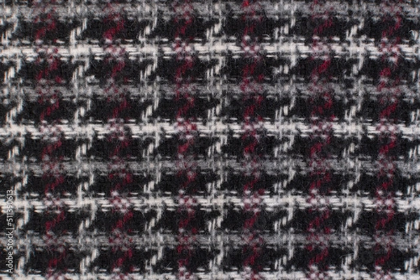 Fototapeta wool textile - dark checkered tweed design