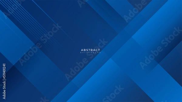 Fototapeta Minimal blue geometric shapes abstract modern background design. Design for poster, template on web, backdrop, banner, brochure, website, flyer, landing page, presentation, certificate, and webinar