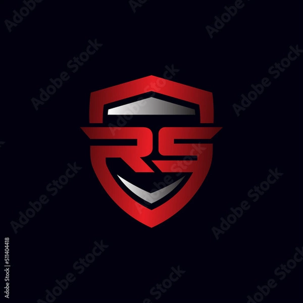 Obraz Modern letter RS shield logo illustration design