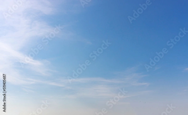 Obraz Sky replacement Sunny blue sky with thin clouds