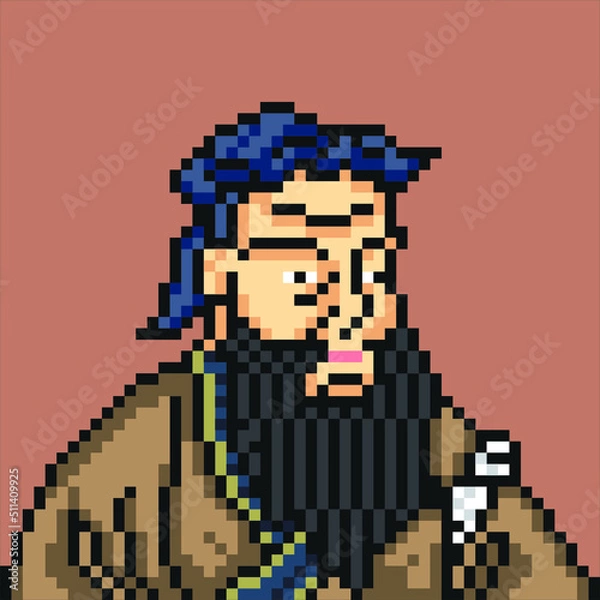 Fototapeta character figures with pixel art vector style