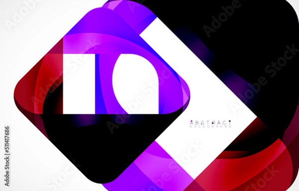 Fototapeta Minimal background. Abstract square shape with round corners created with wavy forms. Vector Illustration For Wallpaper, Banner, Background, Landing Page