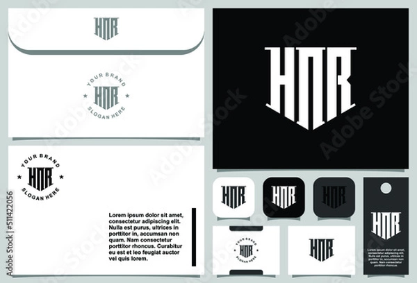 Fototapeta Creative letter monogram logo design with stationery template