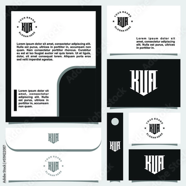 Fototapeta Creative letter monogram logo design with stationery template