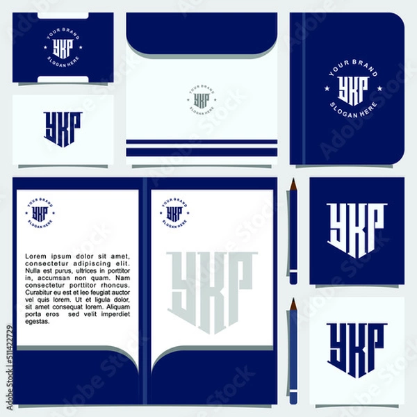 Obraz Creative letter monogram logo design with stationery template