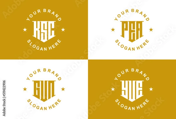 Fototapeta Creative letter monogram logo design with stationery template