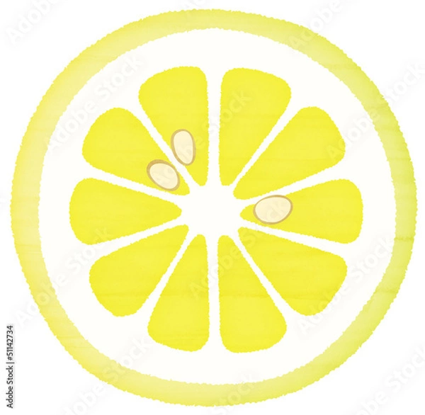 Obraz 水彩風の輪切りレモン
