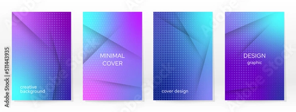 Fototapeta Minimal Poster. Pastel Soft. Blue Gradient Set.