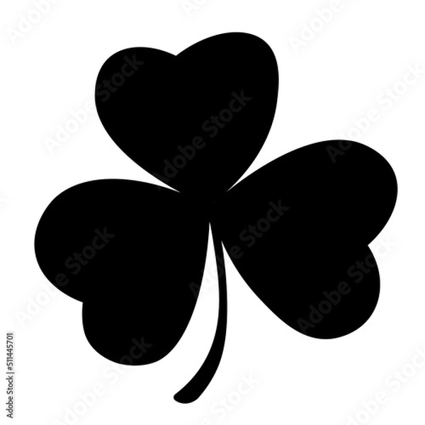 Obraz Black clover shamrock icon on white background