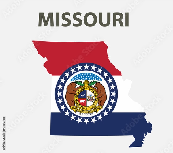 Obraz State with a flag. Missouri, USA.