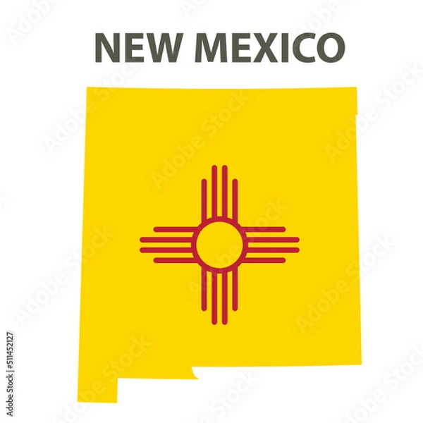 Obraz State with a flag. New Mexico, USA.