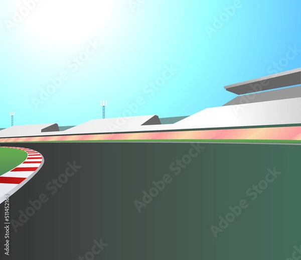 Fototapeta race track at day vector background