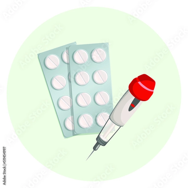 Fototapeta Tablets and injections for in vitro fertilization