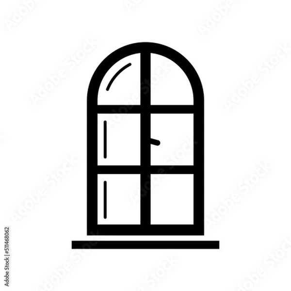 Obraz Windows icon, glyph style. round window frames