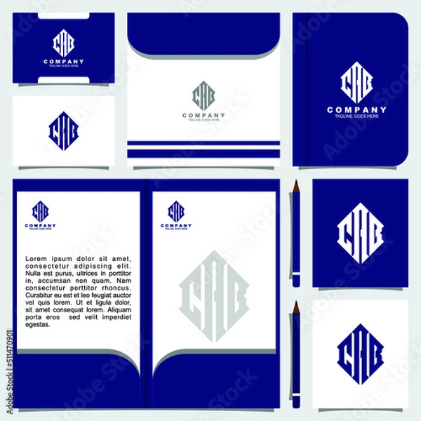 Obraz Creative letter monogram logo design with stationery template