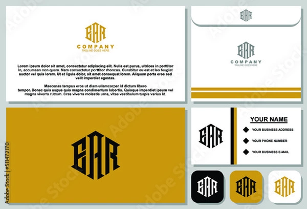 Obraz Creative letter monogram logo design with stationery template
