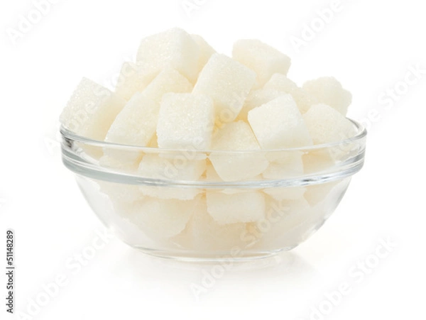 Obraz sugar cubes on white background