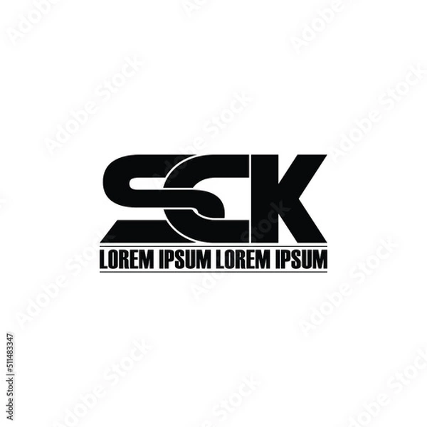 Fototapeta SCK letter monogram logo design vector