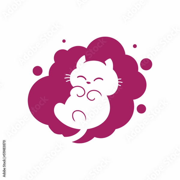 Fototapeta cute kitty cat logo design