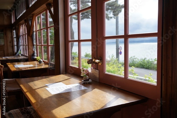 Fototapeta Seashore View through a Window - 窓 海岸