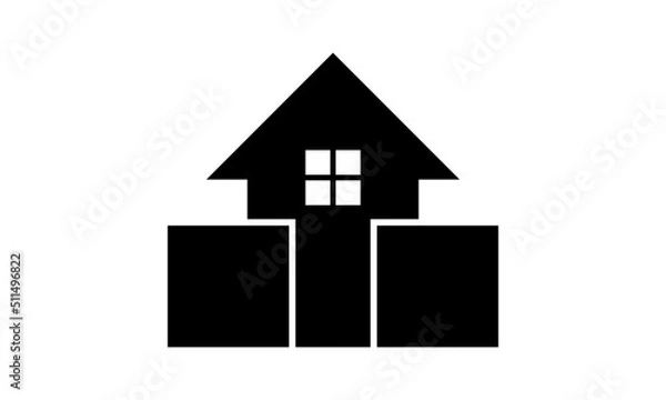 Fototapeta black simple home vector