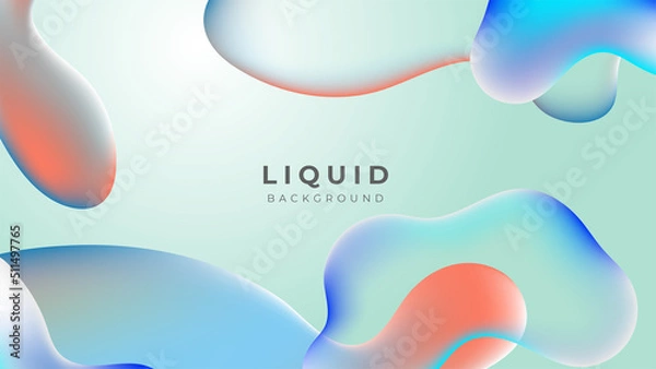 Fototapeta Modern colorful vivid vibrant gradient liquid fluid abstract background with blob shapes