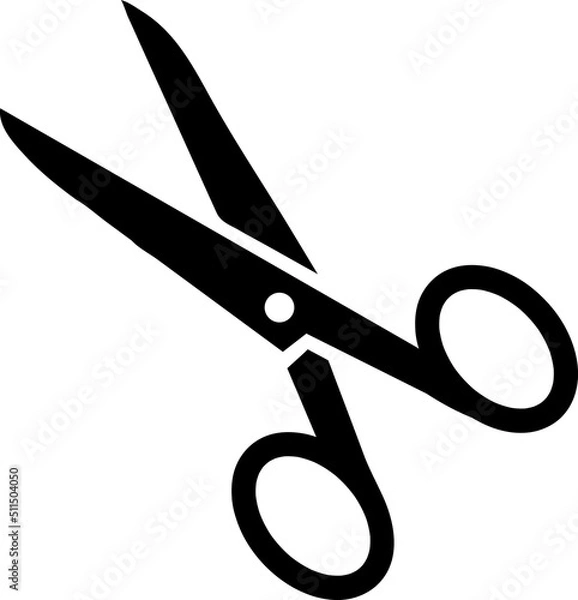 Fototapeta Vector scissors with cut lines. Set of cutting scissors on white background..eps