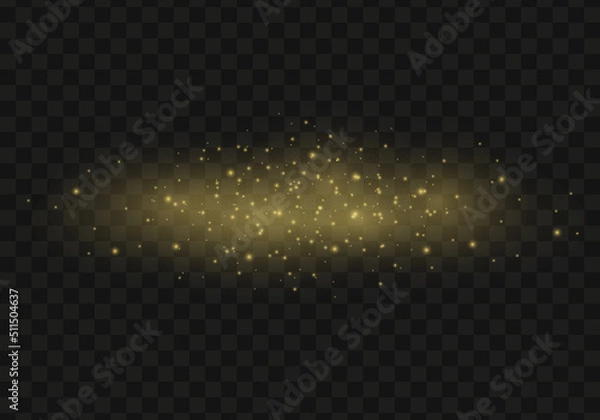 Fototapeta Abstract sparkles isolated on a transparent background. Bokeh lights effect. Vector dust sparks and bright stars shine with special light effect. Christmas sparkling magical. Vector illustration